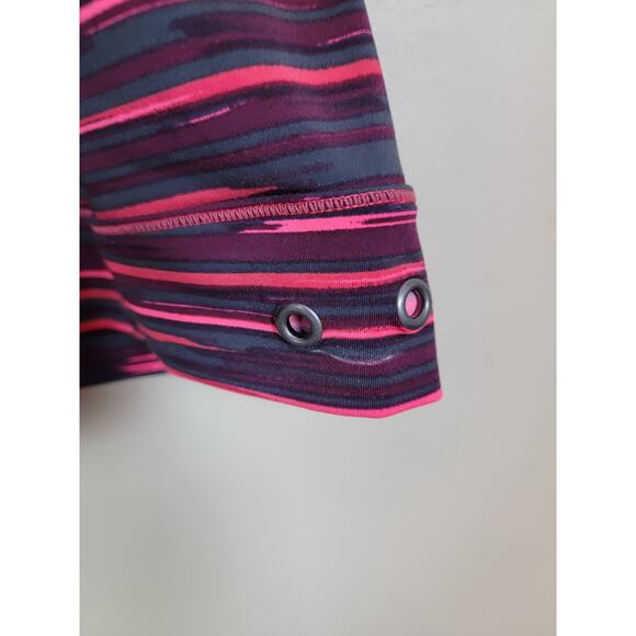 Athleta Tank Size Large Racerback Shelf Bra Black and Pink Missing Waist Tie - Picture 6 of 6